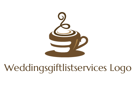 curly steam on coffee cup logo