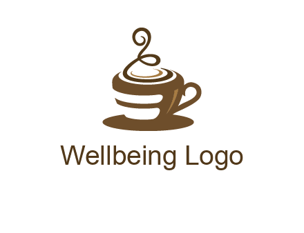 curly steam on coffee cup logo