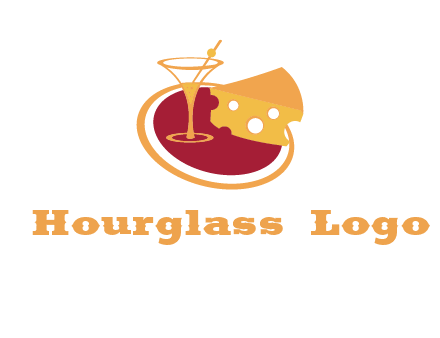 cheese and vine glass on circle