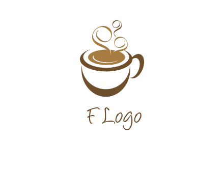 abstract coffee and steam logo