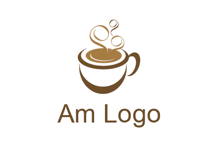 abstract coffee and steam logo