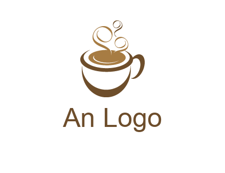 abstract coffee and steam logo