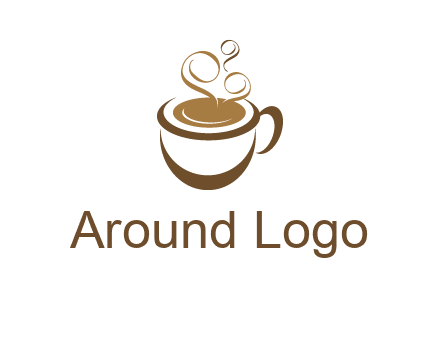 abstract coffee and steam logo