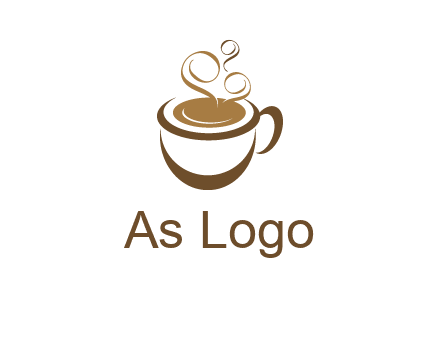 abstract coffee and steam logo