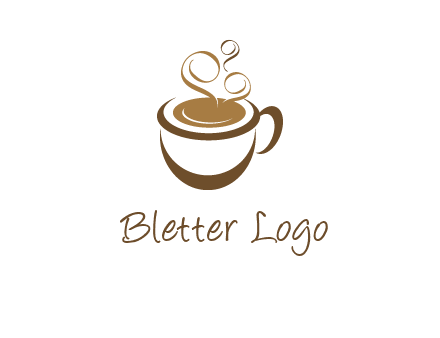 abstract coffee and steam logo