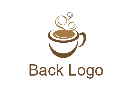 abstract coffee and steam logo