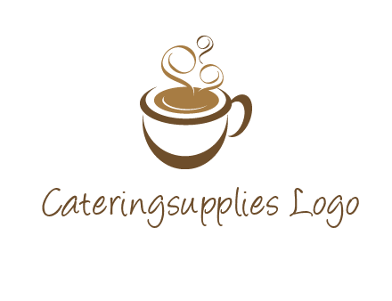 abstract coffee and steam logo