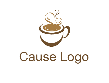 abstract coffee and steam logo