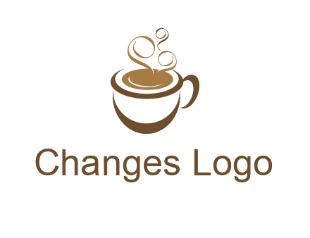 abstract coffee and steam logo