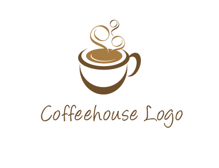abstract coffee and steam logo