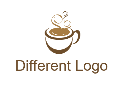abstract coffee and steam logo