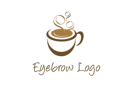 abstract coffee and steam logo