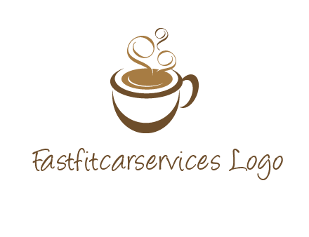 abstract coffee and steam logo