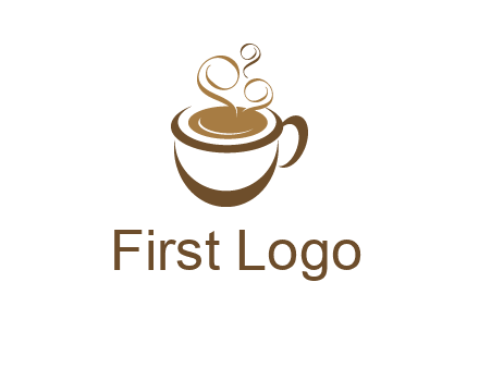 abstract coffee and steam logo