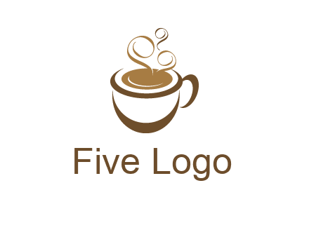 abstract coffee and steam logo