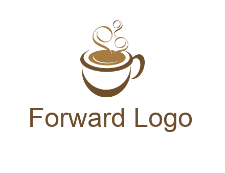 abstract coffee and steam logo