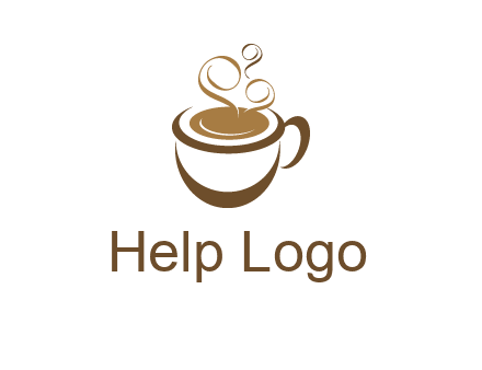 abstract coffee and steam logo