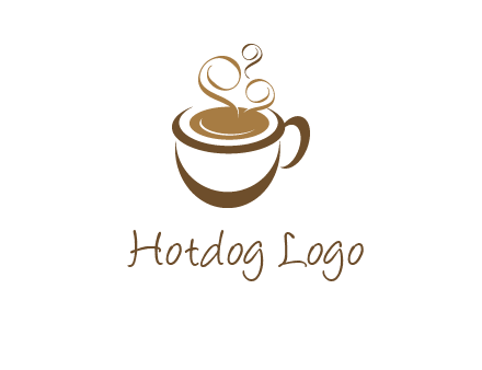 abstract coffee and steam logo