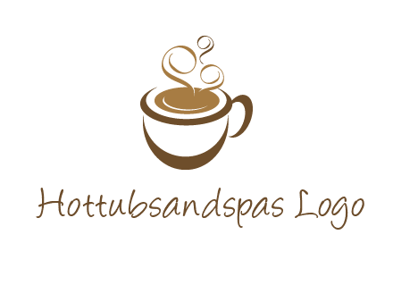 abstract coffee and steam logo
