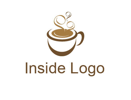 abstract coffee and steam logo