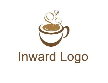 abstract coffee and steam logo