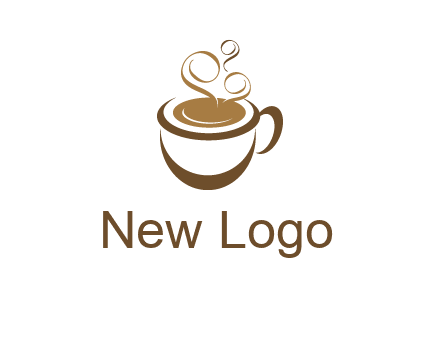 abstract coffee and steam logo