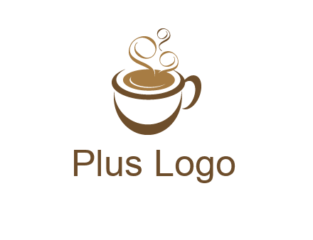 abstract coffee and steam logo