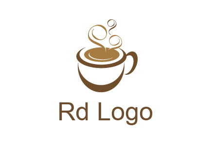 abstract coffee and steam logo