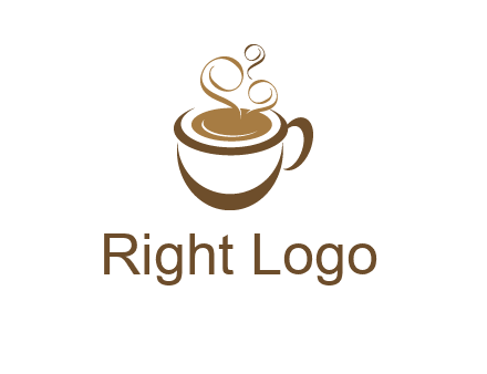 abstract coffee and steam logo