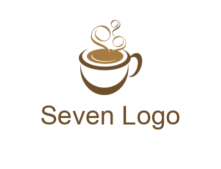 abstract coffee and steam logo