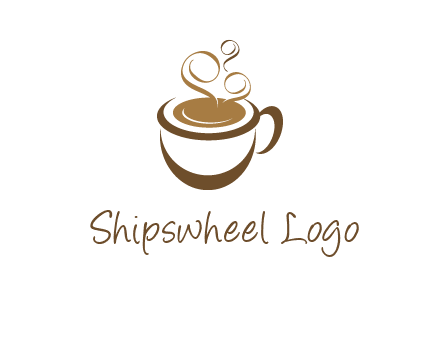 abstract coffee and steam logo