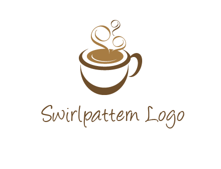 abstract coffee and steam logo