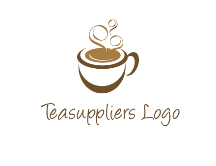 abstract coffee and steam logo