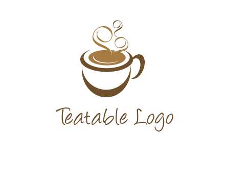 abstract coffee and steam logo