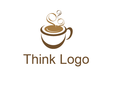 abstract coffee and steam logo