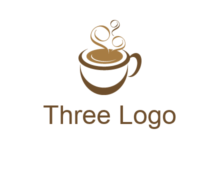 abstract coffee and steam logo