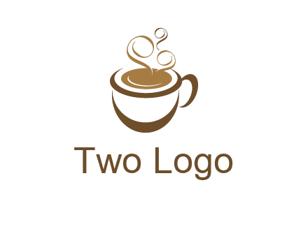 abstract coffee and steam logo