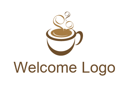 abstract coffee and steam logo