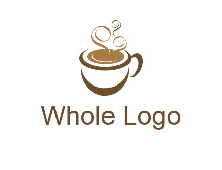abstract coffee and steam logo