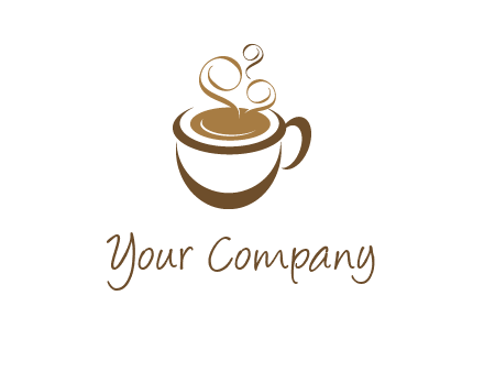 abstract coffee and steam logo