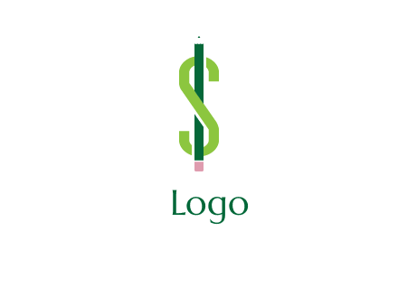 dollar sign with pencil logo