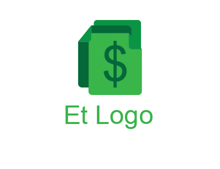 dollar sign on paper logo
