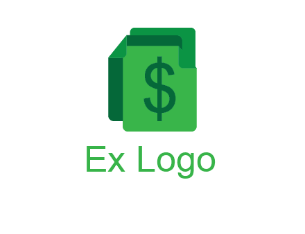 dollar sign on paper logo