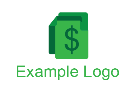 dollar sign on paper logo