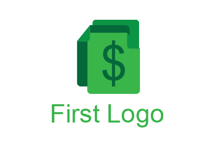 dollar sign on paper logo