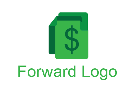 dollar sign on paper logo