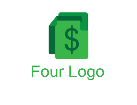 dollar sign on paper logo