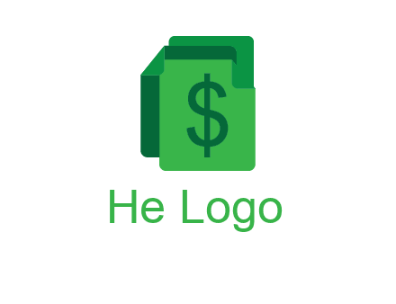 dollar sign on paper logo