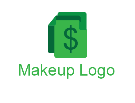 dollar sign on paper logo