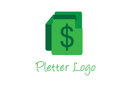 dollar sign on paper logo